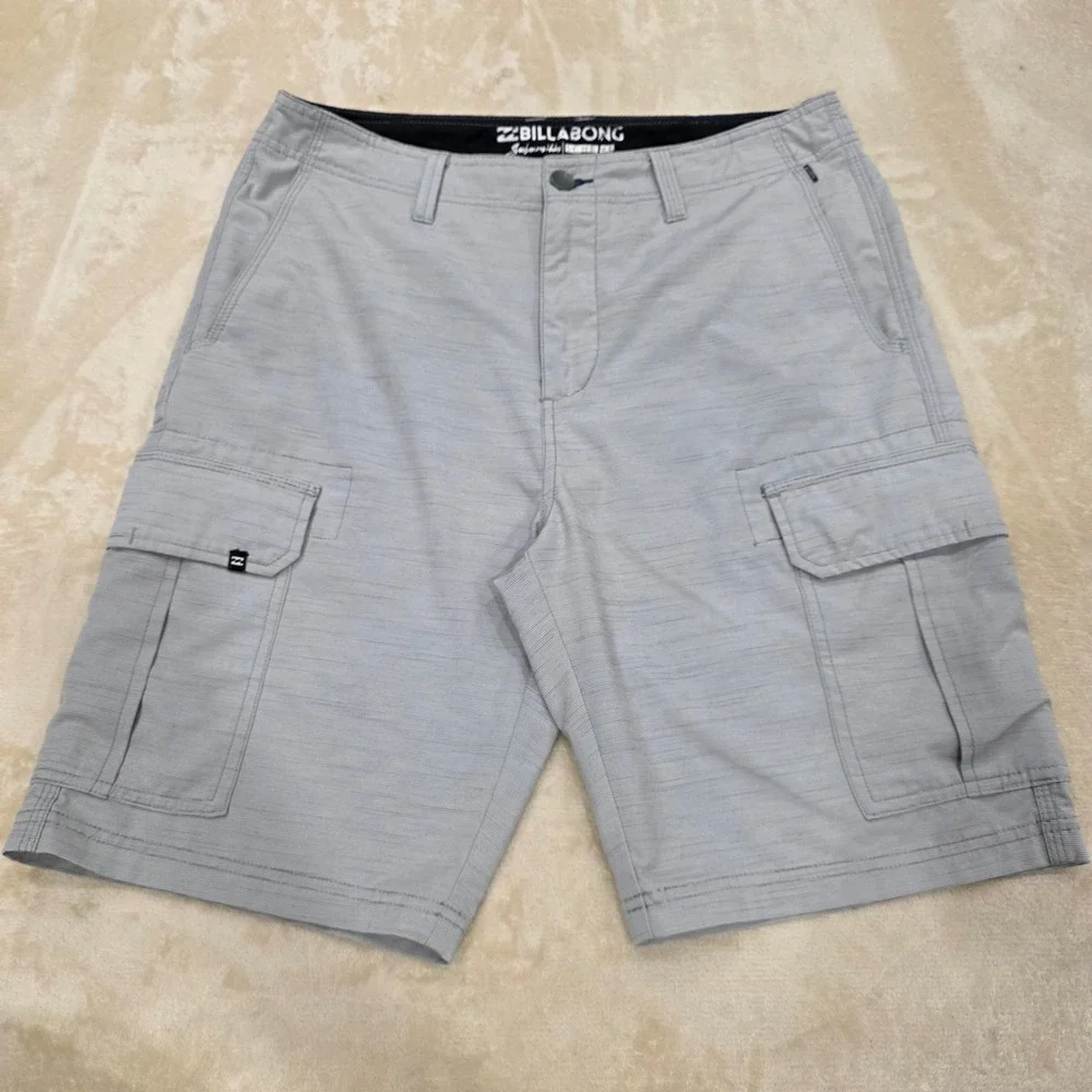 Billabong Submersibles Scheme Men Hybrid Cargo Shorts Size 31 Gray Quick Dry